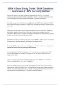 GBA 1 Exam Study Guide &vert; 2024 Questions & Answers &vert; 100&percnt; Correct &vert; Verified
