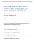 AQA 2024 AS CHEMISTRY 7404/2 Paper 2  Organic Chemistry Question Paper & Mark  scheme (Merged) may 2024 [VERIFIED]