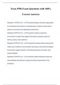 Texas PPR Exam Questions with 100&percnt; Correct Answers