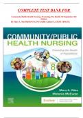 COMPLETE TEST BANK FOR   Community/Public Health Nursing: Promoting The Health Of Populations 8th Edition By Mary A. Nies Phd RN FAAN FAAHB (Author) LATEST UPDATE 