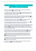 Indiana Adjuster License Prep Questions with 100&percnt; Correct Answers