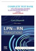 COMPLETE TEST BANK LPN to RN Transitions 5th Edition by Lora Claywell PhD MSN RN CNE (Author)