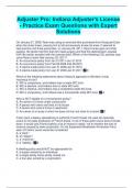 Adjuster Pro&colon; Indiana Adjuster's License - Practice Exam Questions with Expert Solutions