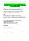 Gold Coast School Real Estate Questions Ch&period;1-19 &vert; 100&percnt; Correct Answers &vert; Verified &vert; Latest 2024 Version