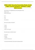 GSEC GIAC Security Essentials Study Guide &vert; 100&percnt; Correct Answers &vert; Verified &vert; Latest 2024 Version