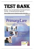 TEST BANK FOR PRIMARY CARE ART AND SCIENCE OF ADVANCED PRACTICE NURSING-AN INTERPROFESSIONAL APPROACH 6TH EDITION- DUNPHY