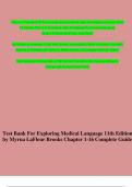 Exploring Medical Language 11th Edition TEST BANK by Myrna LaFleur Brooks, Verified Chapters 1 - 16, Complete Newest Version