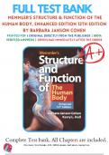 Test Bank for Memmlers Structure and Function of the Human Body 12th Edition by Cohen | Complete Guide A+