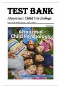 Test Bank for Abnormal Child Psychology 7th Edition by Eric J Mash, all chapters covered: ISBN- ISBN-9781337624268, A+ guide