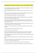 Residential Contractor Practice Exam And Solutions 2024