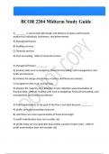 BCOR 2204 Midterm Study Guide Questions And Answers Latest &vert;Update&vert; Verified Answers 