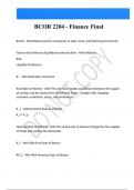 BCOR 2204 - Finance Final Questions And Answers Latest &vert;Update&vert; Verified Answers 