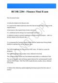 BCOR 2204 - Finance Final Exam Questions And Answers Latest &vert;Update&vert; Verified Answers 