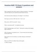Hondros NUR 172 Exam 2 questions and answers