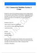 CIC Commercial Multiline Section 3 Crime Questions And Answers Latest |Update| Verified Answers 
