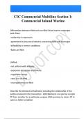 CIC Commercial Multiline Section 1 Commercial Inland Marine Questions And Answers Latest |Update| Verified Answers 
