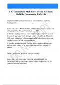 CIC Commercial Multiline - Section 5 Excess Liability Commercial Umbrella Questions And Answers Latest |Update| Verified Answers 