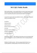 MCCQE1 Public Health Questions And Answers Latest &vert;Update&vert; Verified Answers 