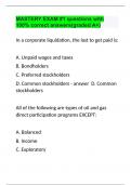 MASTERY EXAM #1 questions with 100% correct answers(graded A+)