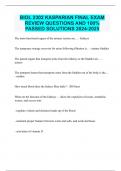 BIOL 2302 KASPARIAN FINAL EXAM REVIEW QUESTIONS AND 100&percnt; PASSED SOLUTIONS 2024-2025