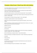 Principles of Real Estate 1 Final Exam 2024 with Solutions