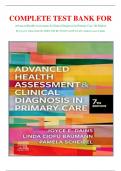 COMPLETE TEST BANK FOR Advanced Health Assessment & Clinical Diagnosis In Primary Care 7th Edition By Joyce E. Dains Drph JD APRN FNP-BC FNAP FAANP FAAN (Author) Latest Update 