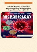 Test Bank Of Microbiology for the Healthcare Professional 3rd Edition Questions Solved With Complete Solutions Rated A+|2023-2024