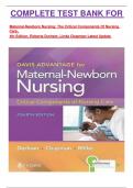 COMPLETE TEST BANK FOR   Maternal-Newborn Nursing: The Critical Components Of Nursing Care,  4th Edition, Roberta Durham, Linda Chapman Latest Update 