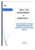 EMA1501 Assignment 2 (COMPLETE ANSWERS) 2024 - DUE 3 June 2024  TRUSTED WORKING  AND EXPLANATION