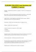 NUR2300 UPDATED Exam Questions and  CORRECT Answers