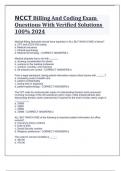 NCCT Billing And Coding Exam Questions With Verified Solutions 100&percnt; 2024