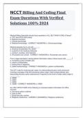 NCCT Billing And Coding Final Exam Questions With Verified Solutions 100&percnt; 2024