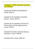 Firefighter I NFPA standards questions and answers.