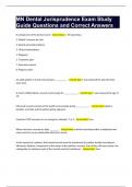 MN Dental Jurisprudence Exam Study Guide Questions and Correct Answer