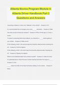 Alberta Novice Program Module 4: Alberta Driver Handbook Part 2 Questions and Answers
