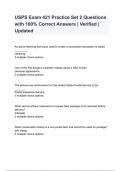 USPS Exam 421 Practice Set 2 Questions with 100&percnt; Correct Answers &lowbar; Verified &lowbar; Updated