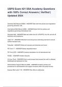 USPS Exam 421 SSA Academy Questions with 100&percnt; Correct Answers &lowbar; Verified &lowbar; Updated 2024&period;