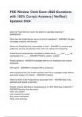 PSE Window Clerk Exam 2023 Questions with 100&percnt; Correct Answers &lowbar; Verified &lowbar; Updated 2024&period;
