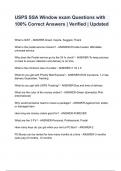 USPS SSA Window exam Questions with 100&percnt; Correct Answers &lowbar; Verified &lowbar; Updated