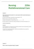 Nursing 2356 Multidimensional Care questions and answers
