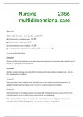 Nursing 2356 Multidimensional Care questions and answers |graded A+