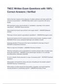 TNCC Written Exam Questions with 100&percnt; Correct Answers &lowbar; Verified&period;
