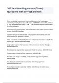 360 food handling course &lpar;Texas&rpar; Questions with correct answers 