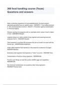 360 food handling course &lpar;Texas&rpar; Questions and answers