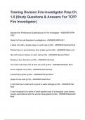 Training Division Fire Investigator Prep Ch 1-5 &lpar;Study Questions & Answers For TCFP Fire Investigator&rpar;