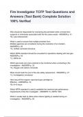 Fire Investigator TCFP Test Questions and Answers &lpar;Test Bank&rpar; Complete Solution 100&percnt; Verified&period;