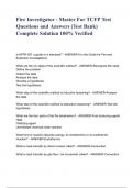 Fire Investigator - Master For TCFP Test Questions and Answers &lpar;Test Bank&rpar; Complete Solution 100&percnt;
