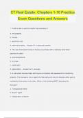 CT Real Estate: Chapters 1-10 Practice Exam Questions and Answers