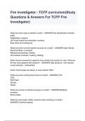 Fire investigator - TCFP curriculum&lpar;Study Questions & Answers For TCFP Fire Investigator