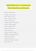 AQA GCSE French - Social Issues Exam Questions and Answers